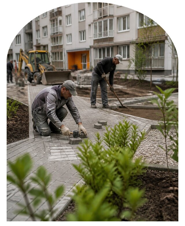 Благоустройство двора многоквартирного дома в Норильске